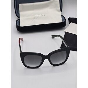 Gucci Sunglasses GG0163SN 003‎ Black with Red and Green Gradient Full Inclusion